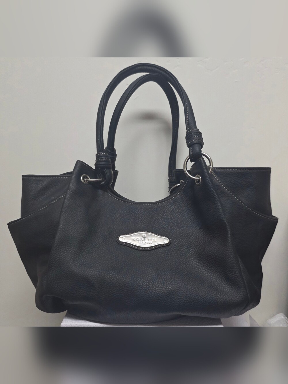 Rosetti Black Faux Leather Shoulder Bag EUC